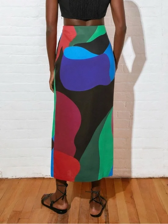 Mara Hoffman Wrap Colorblock Sunja Midi Skirt - Picture 6 of 8